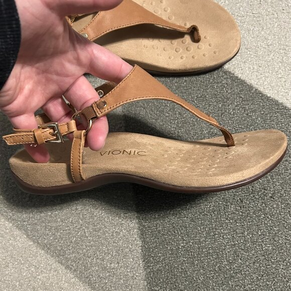Vionic Rest Kirra Tan/Brown Backstrap Sandals Women's Size 8 - Picture 3 of 12